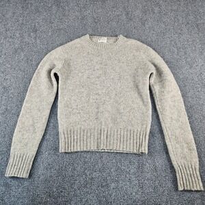 Vintage Casual Corner 100% Shetland Wool Sweater Grey Crewneck Mens Medium